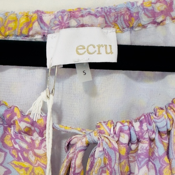 Ecru Theron Optional Off The Shoulder  Lilac Henna Floral Long Sleeve Bl… - Picture 5 of 8